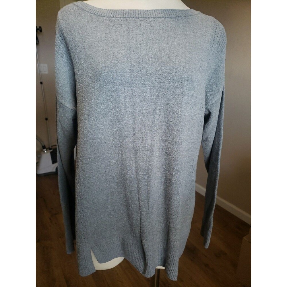 Barefoot Dreams Sweater CozyChic Ultra Lite Gray Womens Sz M Boatneck Pullover